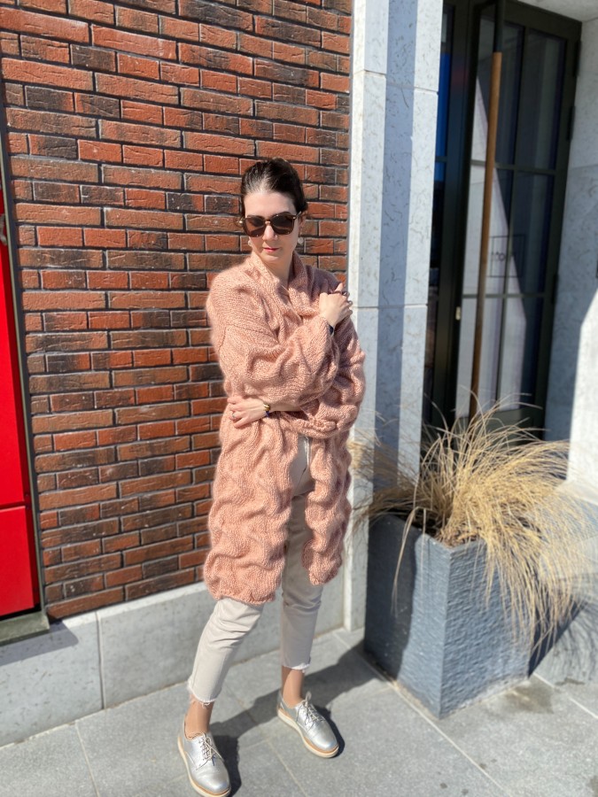 Tea Rose Waves - Cardigan