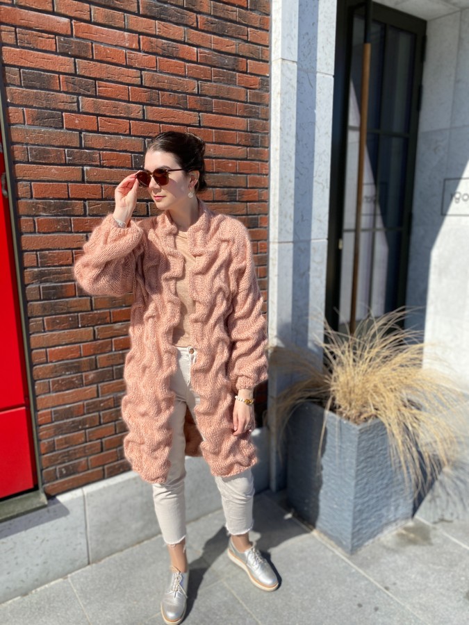 Tea Rose Waves - Cardigan